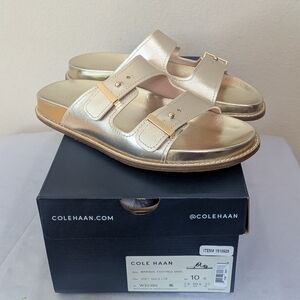 New Cole Haan Women's Marisol Footbed Sandals Gold Size‎ 10